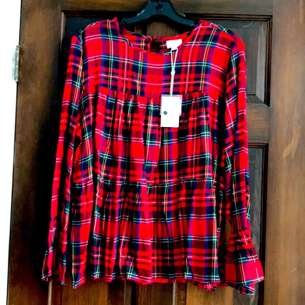 Festive Mudpie tiered blouse